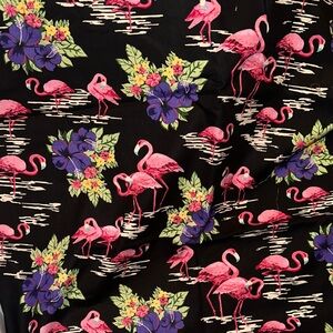 Flamingo and Floral Patterned Fabric